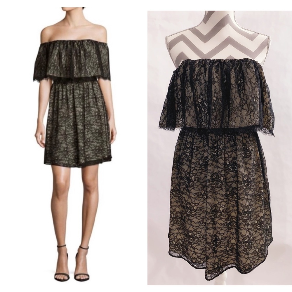 NWT ALICE+OLIVIA Suzy Off The Shoulder Lace Dress